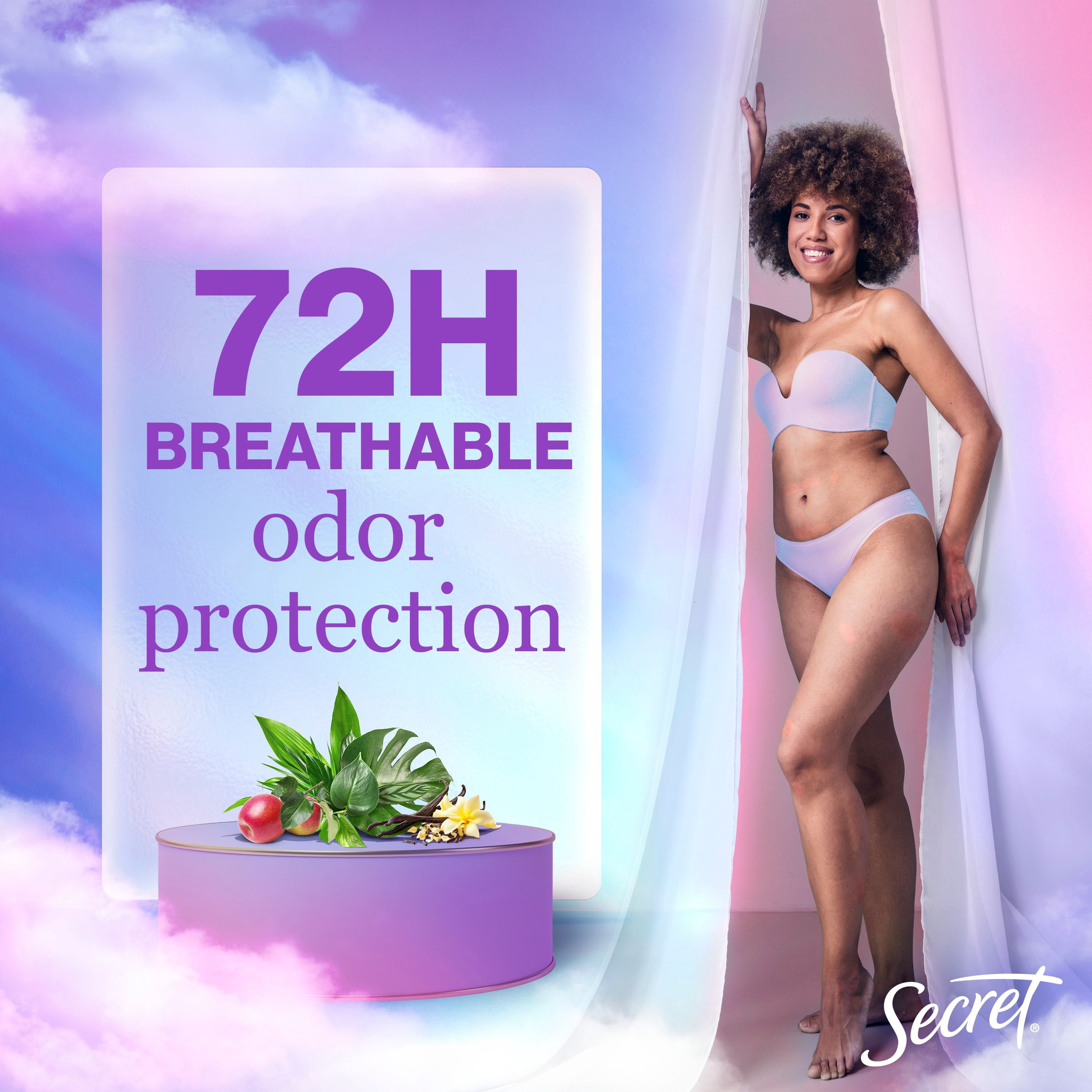 Antisudorifique et désodorisant gel clarté Secret, parfum Vanille