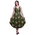 thumbnail image 1 of Bimba Robe Midi d'Été Imprimée à Fleurs pour Femmes Col en V Tenue de Vacances-Moyenne, 1 of 1