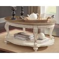 thumbnail image 2 of Bowery Hill Table Basse Ovale en Blanc Éclaté et Brun, 2 of 8