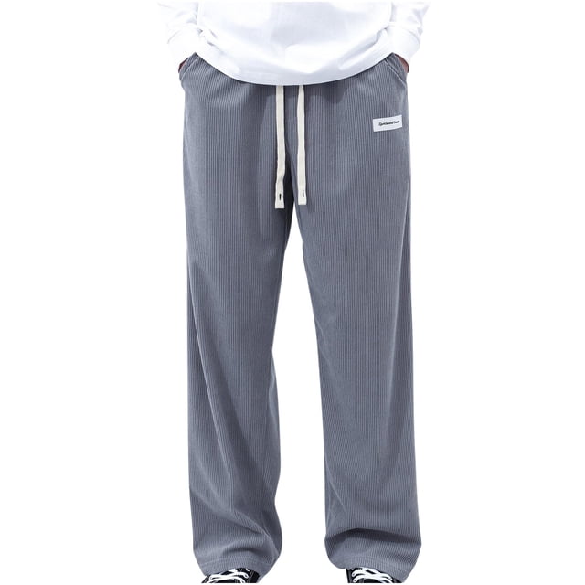 RKSTN Mens Pants Loose Soft Solid Color Drawstring Fashionable Casual Pants Full Length Pants Outdoor Hiking Workout Pants