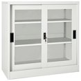 thumbnail image 5 of vidaXL Sliding Door Cabinet with Planter Box Light Grey Steel, 5 of 5