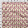 thumbnail image 3 of oneOone Silk Tabby Fabric Floral & Paisley Block Printed Fabric 1 Yard 42 Inch Wide, 3 of 4
