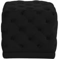 thumbnail image 1 of Meridian Furniture Stella Contemporary Velvet Ottoman/Stool in Black, 1 of 5