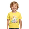 thumbnail image 1 of MIASHUI T-Shirts Graphiques de Pâques pour Garçons Manches Courtes Décontractées Douces Hauts Colorés pour Enfants Jaune, 10-11 Ans, 1 of 4