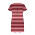 thumbnail image 5 of FcBaudy Robe à Manches Courtes à Col Rond Longueur Genou, Robes d'Été pour Femmes Robe T-Shirt d'Été Décontractée pour Femmes Tunique Ample à Manches Courtes avec Poches pour Femme Jupe Imitation Coton, 5 of 5