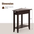 thumbnail image 3 of Gymax 2 PCS 2-Tier End Table Irregular Narrow Sofa Side Nightstand w/ Storage Shelf Espresso, 3 of 9