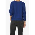 thumbnail image 2 of Haut Côtelé Décontracté à Manches 3/4 Dolman Col Bateau pour Femmes, 2 of 7