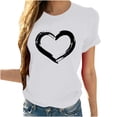 thumbnail image 2 of EGNMCR T-Shirts pour Femmes Femmes Manches Courtes Col Rond Imprimé en Forme de Cœur Hauts Décontractés Blouse T-shirt, 2 of 7