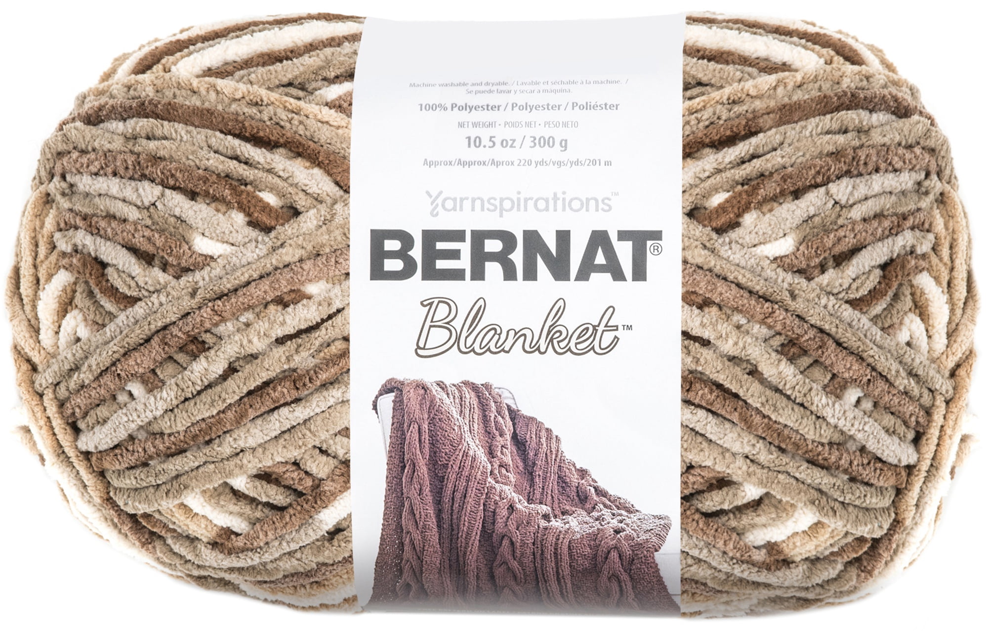 Bernat® Blanket™ #6 Super Bulky Polyester Yarn, Sonoma 10.5oz/300g, 220 Yards