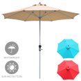 thumbnail image 3 of Gymax Parasol de Patio Extérieur 9 Pi Parasol de Marché pour Table avec Manivelle 8 Nervures Beige, 3 of 8