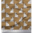 thumbnail image 1 of Soimoi Satin Silk Fabric Pug Dog Decor Fabric Printed Yard 42 Inch Wide, 1 of 3