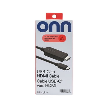 Onn USB-C to HDMI Cable with 4K 30Hz HDMI Support & ABS Housing - Black