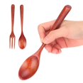 thumbnail image 3 of Wooden Spoon Fork Set, 2Pcs/Set Kitchen Tableware Travel Flatware Set Wooden Fork And Spoon Set  For Restaurant For Office For Travel For Home Phoebe Wood, 3 of 8