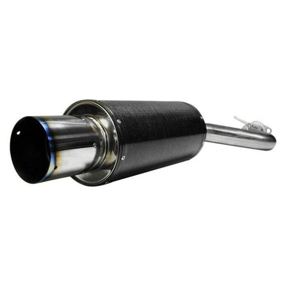 HKS 31012-BM001 Carbon-Ti Series Cat-Back Exhaust System with Single Rear Exit, 304 Stainless Steel for 2003-2006 Mitsubishi Evolution