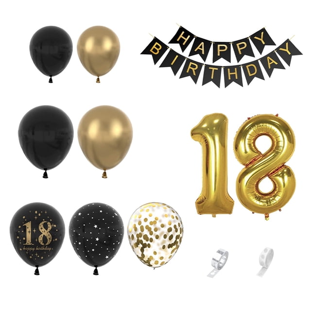 And Gold Balloon Set, 18th Birthday, Latex, Arch Kit, Elegant Decoration for Parties, Photo Backdrops