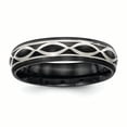 thumbnail image 1 of Edward Mirell Black Ti & Sterling Silver Brushed & Polished Infinity Ring Size 12, 1 of 4