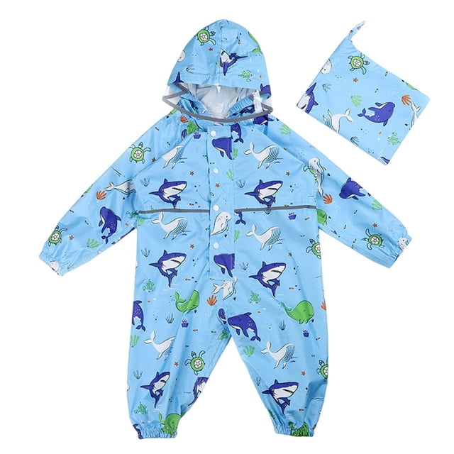 PMVFHDE Imperméable Imperméable pour Enfants, Imperméable, Manteau Imperméable pour Filles, à Capuche Imperméable, Intégré Imperméable, Imperméable d'Extérieur Réutilisable Bleu Ciel, 8-9 Ans