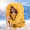 thumbnail image 2 of Women Winter Outdoor Riding Headgear Cold-Proof Ski Cap Warm Bib Face Mask Integrated Cold-Proof Hood Hat, 2 of 4