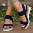 thumbnail image 2 of Women's Espadrilles Wedge Slingback Sandals Comfortable Stretchy Platform Walking Summer Shoes for Work, 2 of 6