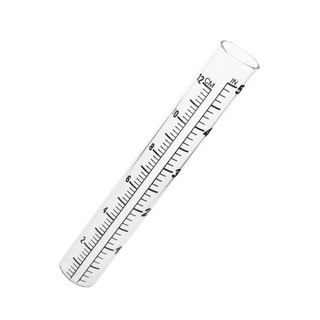 Milisten 12cm Glass Flat-bottomed Rain Gauge Meter Test Tube with Scale
