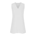 thumbnail image 4 of Robe en Lin pour Femme, Robe Midi Sans Manches à Col en V, Robe d'Été Décontractée pour Femme, 4 of 5