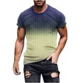 thumbnail image 2 of Hot6sl Économies d'Été Liquidation Blouses & Chemises à Manches Courtes Col Rond, Nouveau T-shirt Décontracté Mode Homme Imprimé Sport Manches Courtes Blouses Col Rond Chemises, Blouse Hommejaune, S, 2 of 6