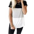 thumbnail image 1 of T-shirt à Manches Courtes à Rayures pour Femmes, 1 of 5
