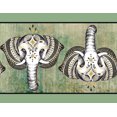 thumbnail image 2 of IBA Indianbeautifulart Green Tribal Elephant Face Animal Printed Ribbon Trim 9 Yards Velvet Fabric Laces For Crafts Sewing Accessories 4 Inches, 2 of 6