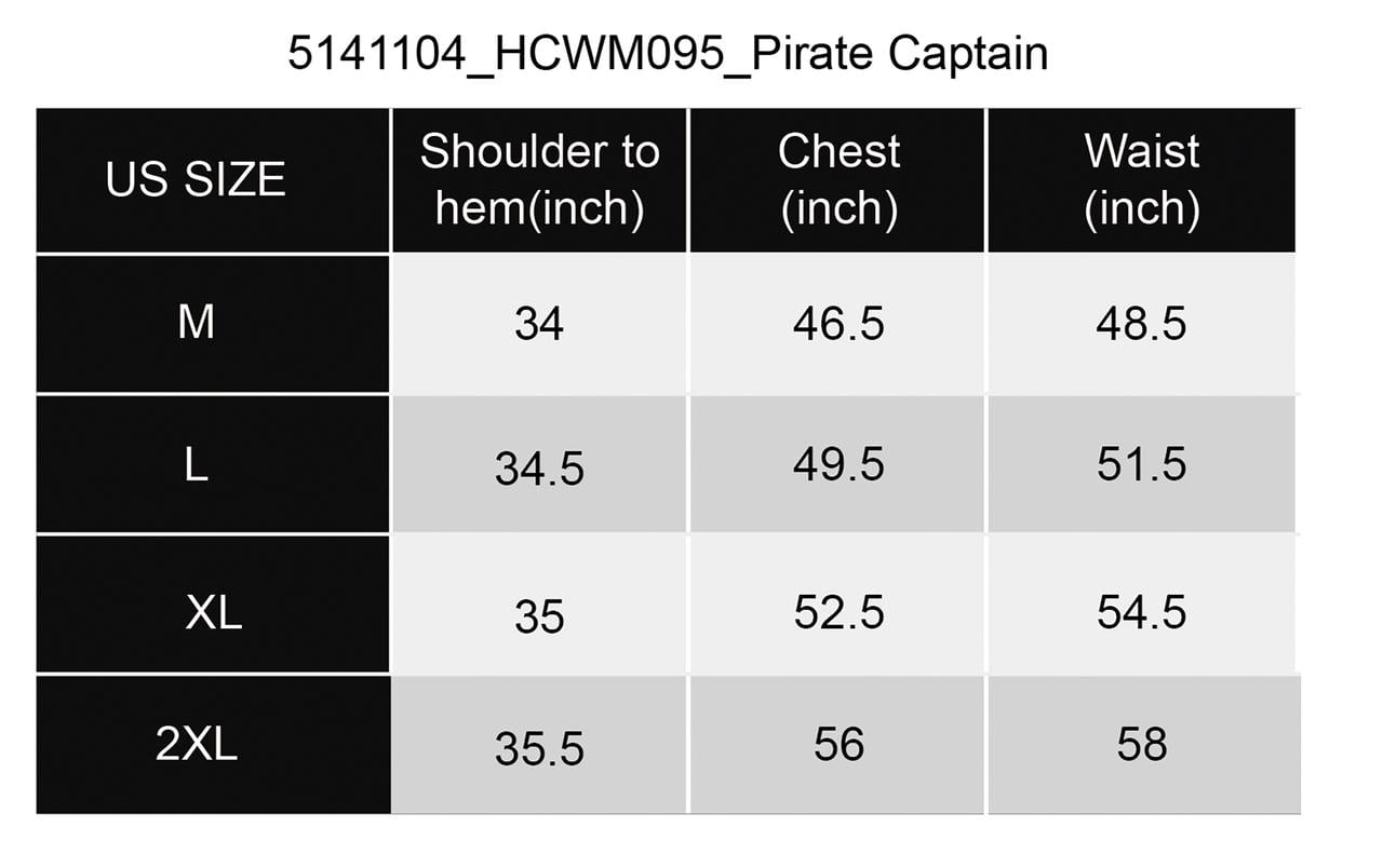 Pirate Captain Halloween Costume, Adult Men M, by Way to Celebrate
