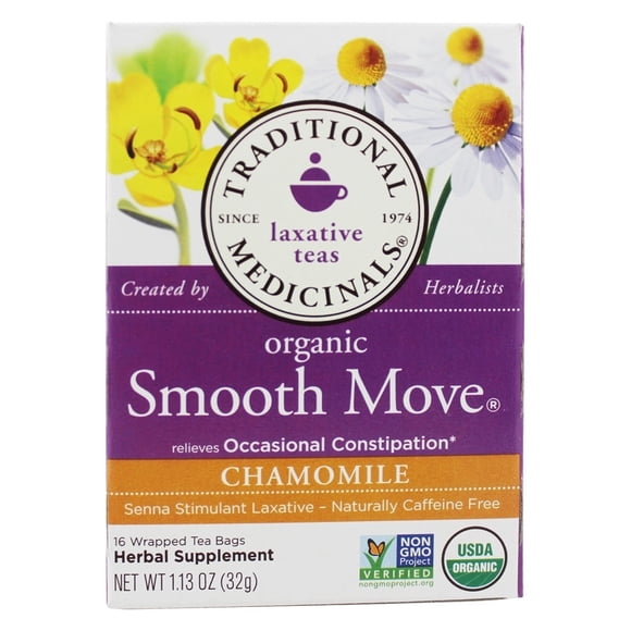 Traditional Medicinals - Thé Biologique à la Séné et à la Camomille Smooth Move - 16 Sachets de Thé