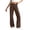 Brown, variant on LLYwey on Sale Womens Hiking Pants Ladies Cargo Hiking Pants High Waisted Casual Solid Pocket Wide Leg for Work Casual Outdoor Pants Overalls New Full Length Pants Trousers Regular Fitted White S