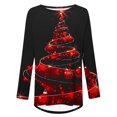 thumbnail image 5 of Pisexur Hauts de Noël pour Femmes Manches Longues Imprimé Vacances T-Shirt Mode Col Rond Chandail Décontracté Ample Automne Sortie, 5 of 5