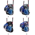thumbnail image 2 of braveheart Softball Bag Baseball Backpack Durable Oxford Cloth Waterproof Lightweight Not Only Waterproof Blue Gray, 2 of 6