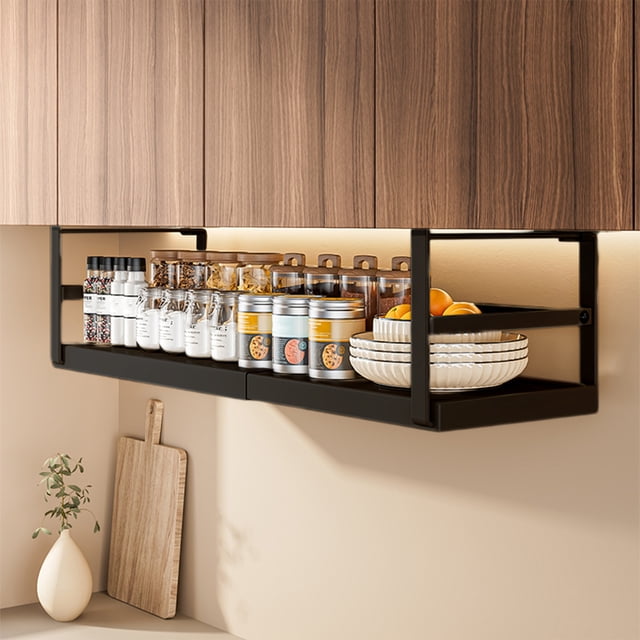 Adjustable Under Shelf Basket Kitchen Bathroom Pantry Storage Organizer Steel Rack Expandable 27-45cm 1-Piece