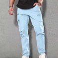 thumbnail image 1 of LSLJS Men Casual Multiple Pockets Outdoor Straight Type Fitness Pants Cargo Pants Trousers, 1 of 7