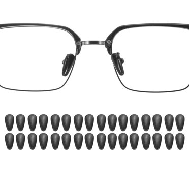 Uxcell Coussinet de Nez en Silicone Antidérapant pour Lunettes, Poignées de Nez Coussin d'Air à Visser pour Lunettes Coussinets de Nez pour Montures en Plastique Lunettes Noir 15