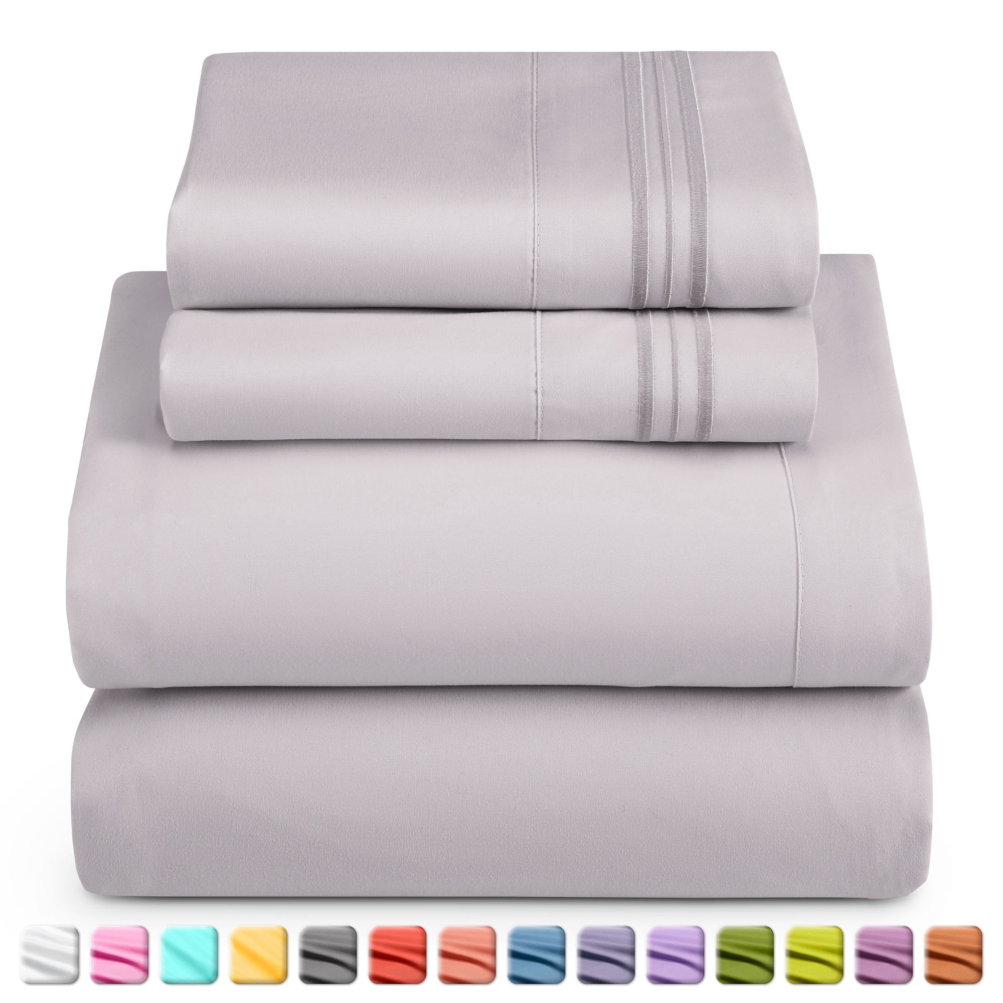 Nestl Queen Sheet Set, 1800 Series Microfiber Deep Pocket 4 Piece Bed Sheet Set