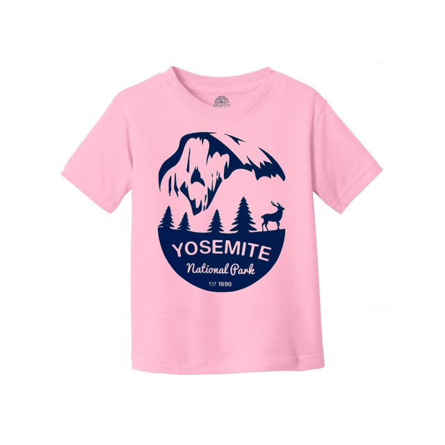 Yosemite National Water-Based Screen Toddler T-Shirt - Pink/Navy Ink - 2T
