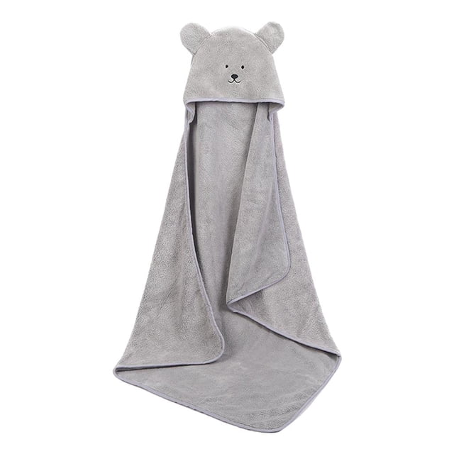 Baby Hooded Towel Animal Shape Essential Bathrobe for Infant Newborn Grey