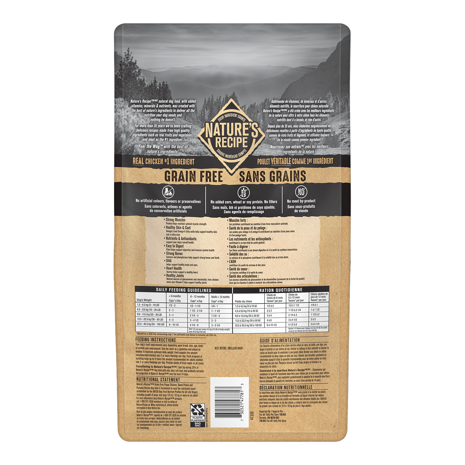 Natures Recipe 1.8KG Nourriture pour Chiots Sans Grains