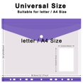 thumbnail image 2 of 12 Pack Plastic Envelope Document Folders with Label Pocket for Home Work Office Organization, A4 Letter Size, Binder Pocket Folders, Assorted Colors, Clear Poly Envelopes with Snap Button Closure, 2 of 6