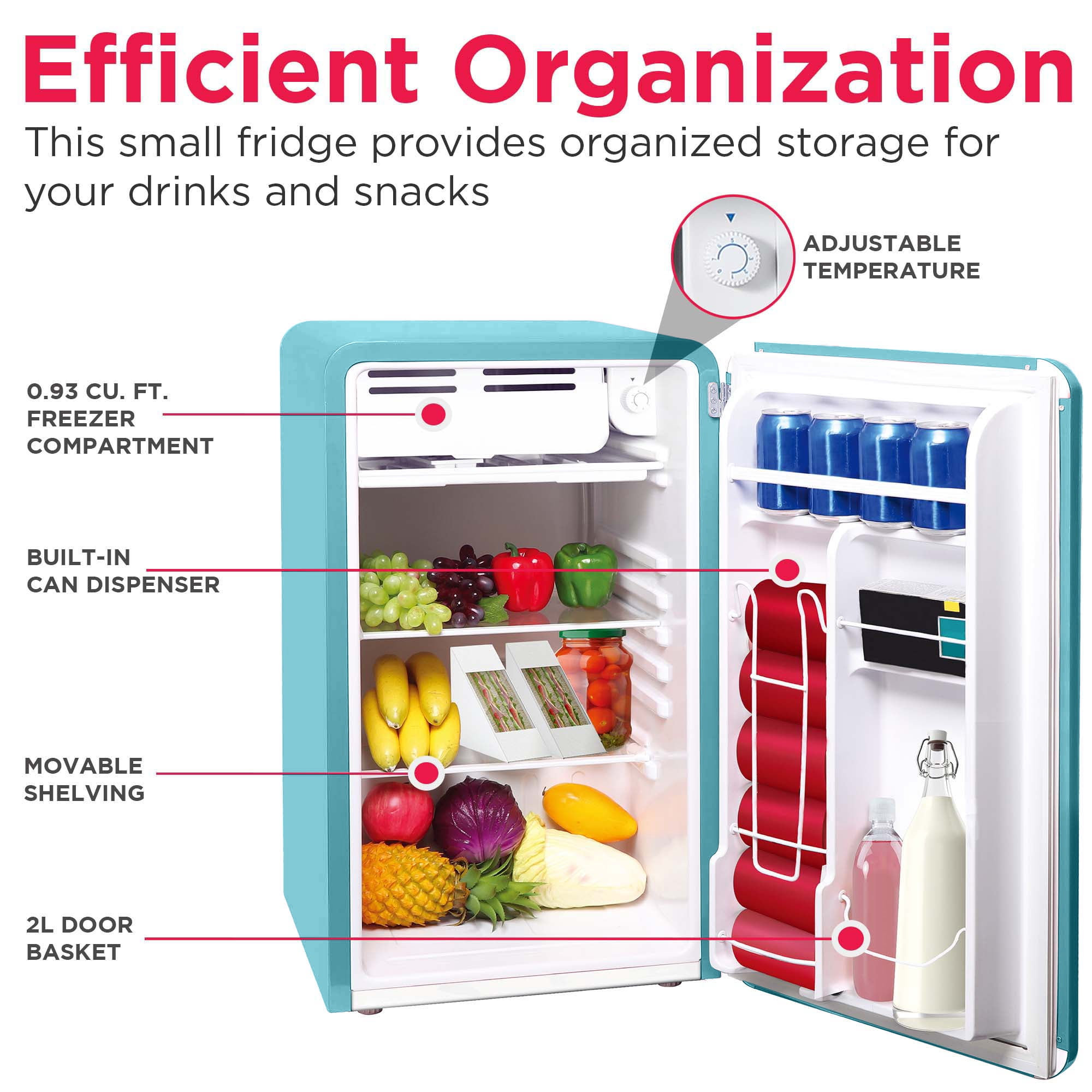 Réfrigérateur compact rétro Frigidaire de 3,2 pi³ – Mini-réfrigérateur avec congélateur pour appartement, dortoir, bureau ou chambre – Bleu