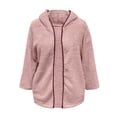 thumbnail image 5 of Manteaux d'Hiver pour Femmes Grande Taille Veste en Polaire Cardigan à Capuche Manches Longues Chandails en Molleton Ouvert Col Rabattu, 5 of 5