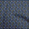 thumbnail image 1 of oneOone Georgette Viscose Navy Blue Fabric Colorful Dinosaur Cartoon Sewing Material Print Fabric By The Yard 42 Inch Wide, 1 of 5