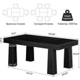 thumbnail image 2 of Tribesigns Table de Conférence 5 Pi, Table de Réunion Rectangulaire Robuste avec 4 Pieds Effilés, Bureau de Bureau Industriel Moderne pour la Maison, Usage Professionnel (Noir), 2 of 5
