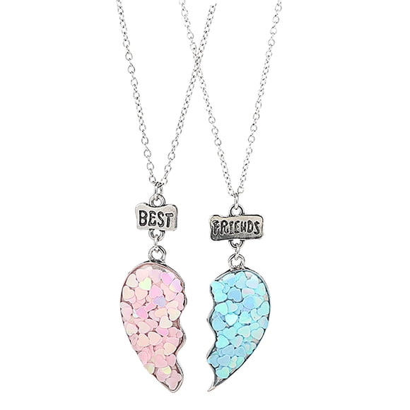 Riforla Colliers Be-st Friend pour 2 Filles/couple Colliers BFF Cadeaux d'Amitié Cadeaux de Remise des Diplômes Cadeau à Distance Lon-g Bijoux pour Femmes comme Montré