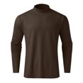 thumbnail image 5 of zanvin Chandail à Col Roulé pour Hommes, Manches Longues, Basique, Ajusté, Extensible, Marron, TTG, 5 of 5
