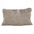 thumbnail image 1 of SARO LIFESTYLE Aries Collection Goat Fur Poly Filled Throw Pillow, 12" x 20", Natural, 1 of 1
