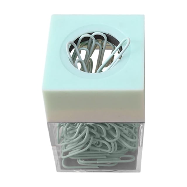 Transparent Plastic Paperclip Holder - Desktop Dispenser, Large Capacity, Easy to Operate, For Office Supplies