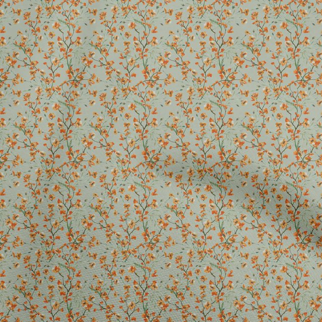 oneOone Rayon Light Green Fabric Florals Sewing Craft Projects Fabric Prints By Yard 56 Inch Wide